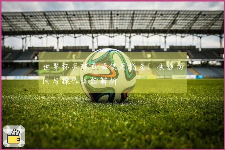 世界杯买球页面使用指南：快速访问与操作体验解析