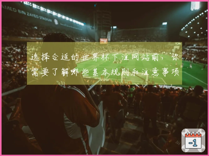 选择合适的世界杯下注网站前，你需要了解哪些基本规则和注意事项？